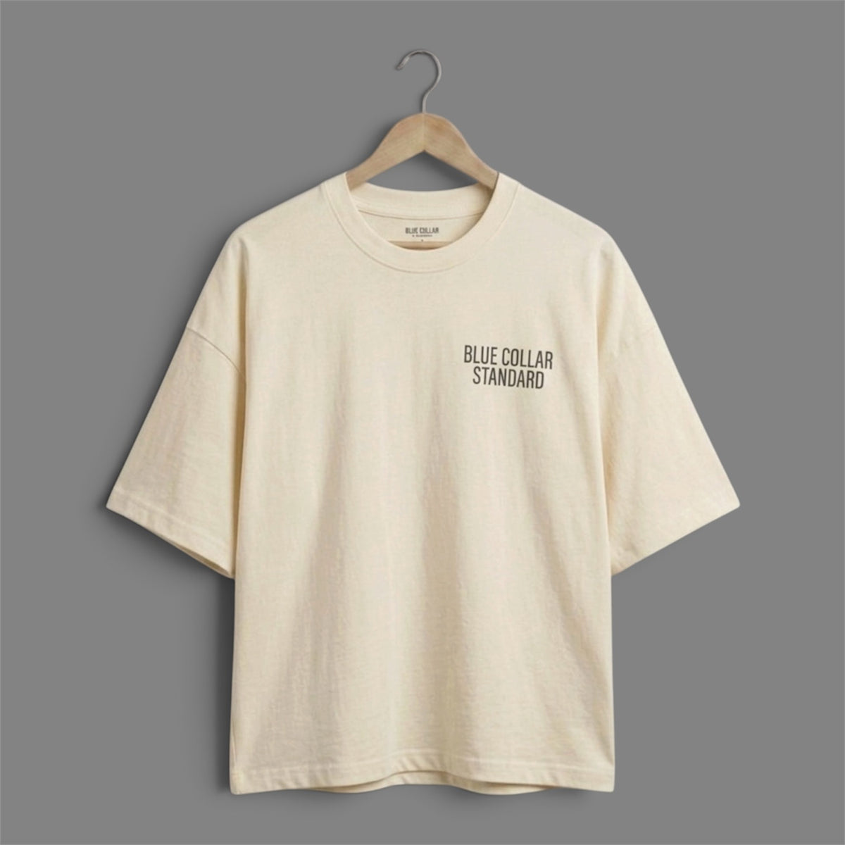 Standard Tee in Bone – heavyweight cotton t-shirt by Blue Collar Standard