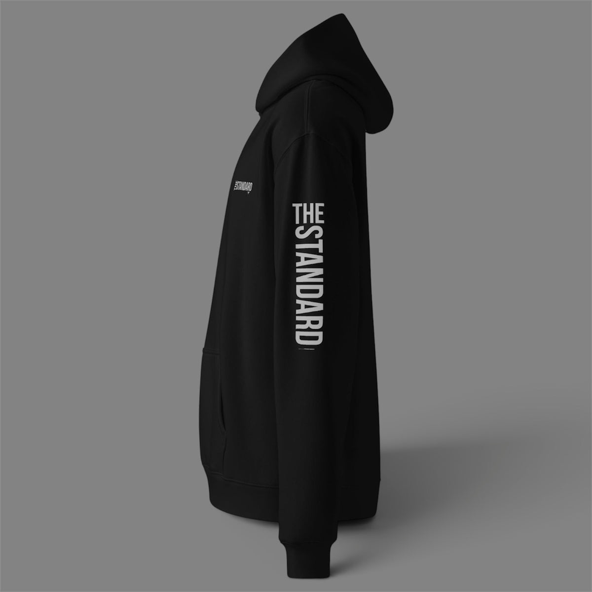 Kangaroo pocket and ribbed cuff detail on the Blue Collar Standard Standard Sleeve Hoodie