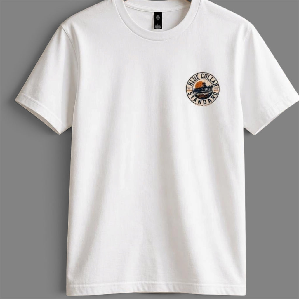 Ventura Tee in White – back view with full Ventura Pier and ocean graphic